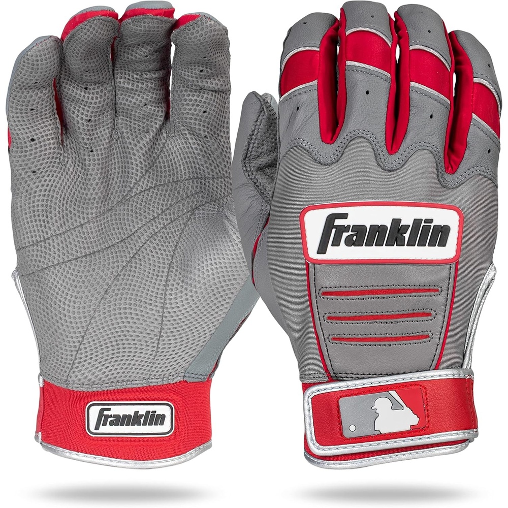image:imageFranklin Sports MLB Baseball Batting Gloves  CFX Pro Youth and Adult  Baseball  Softball  Multiple Sizes  ColorsGrayRed