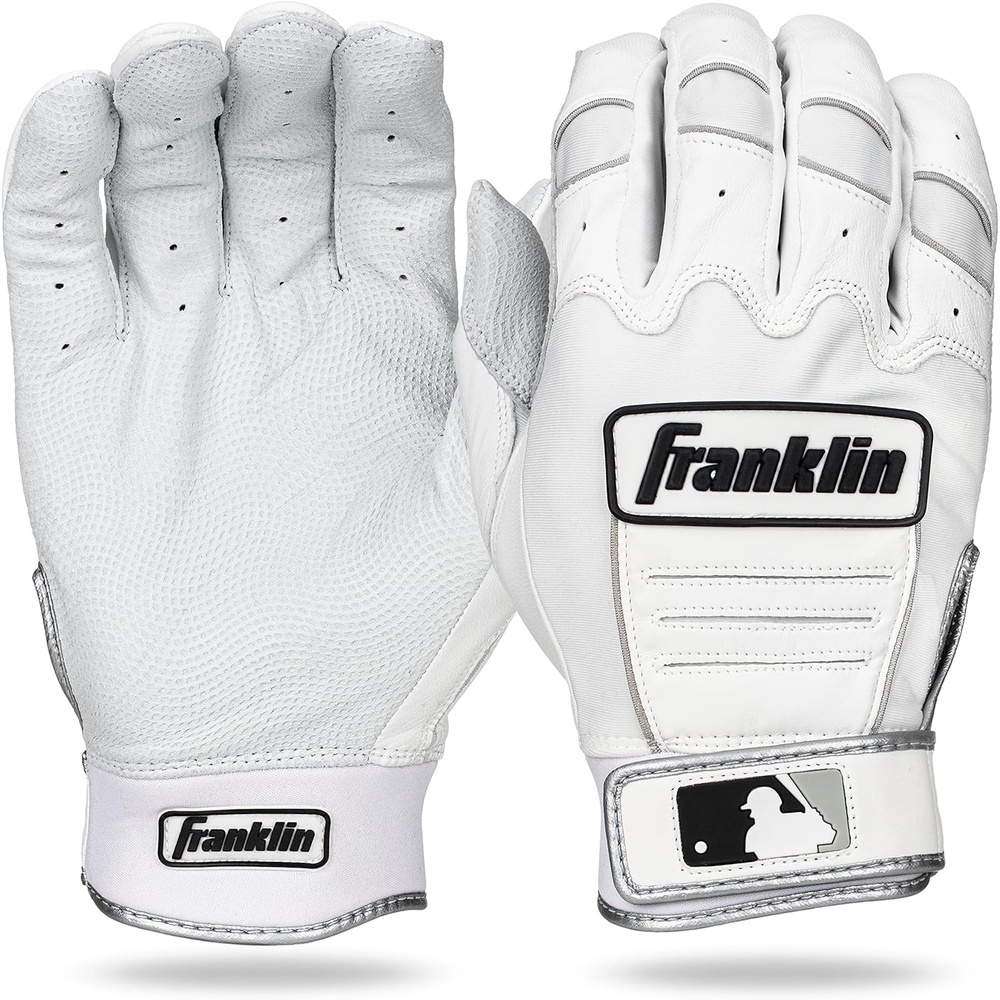 image:imageFranklin Sports MLB Baseball Batting Gloves  CFX Pro Youth and Adult  Baseball  Softball  Multiple Sizes  ColorsPearlWhiteSilver