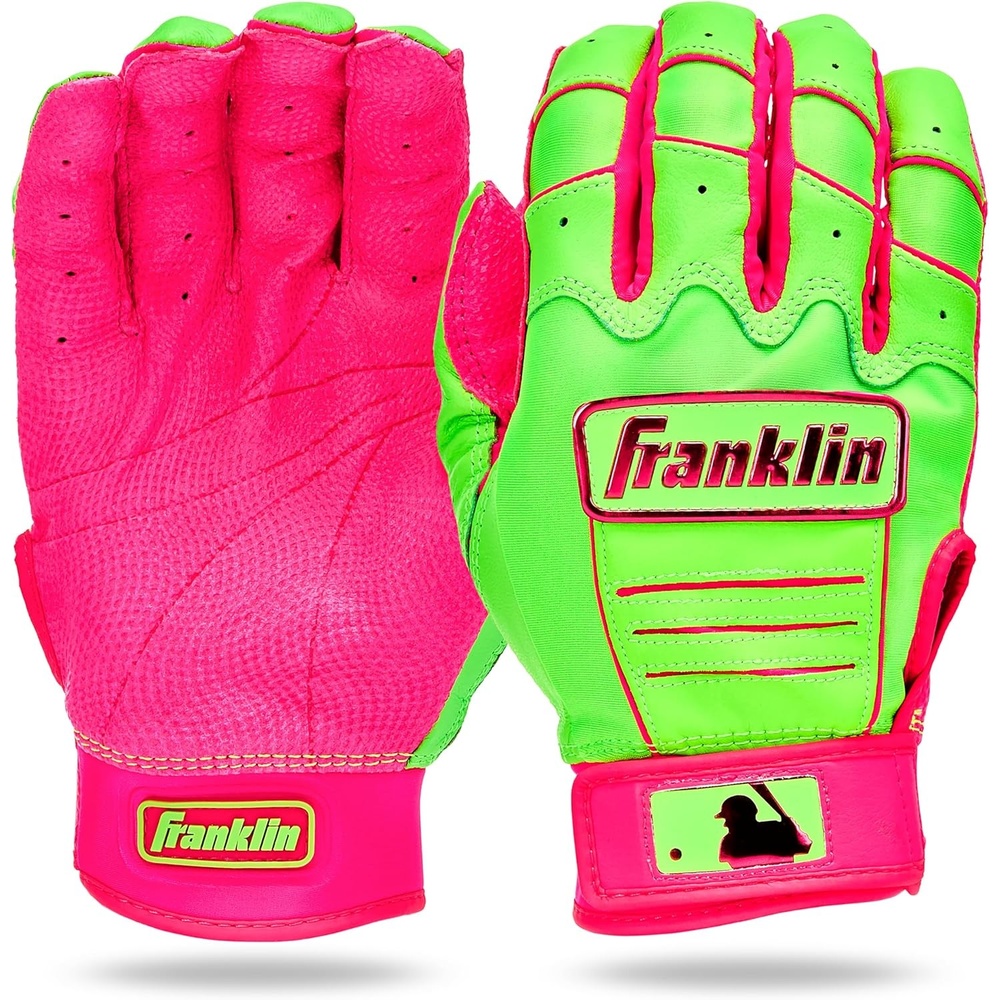 image:imageFranklin Sports MLB Baseball Batting Gloves  CFX Pro Youth and Adult  Baseball  Softball  Multiple Sizes  ColorsPinkGreen Apple