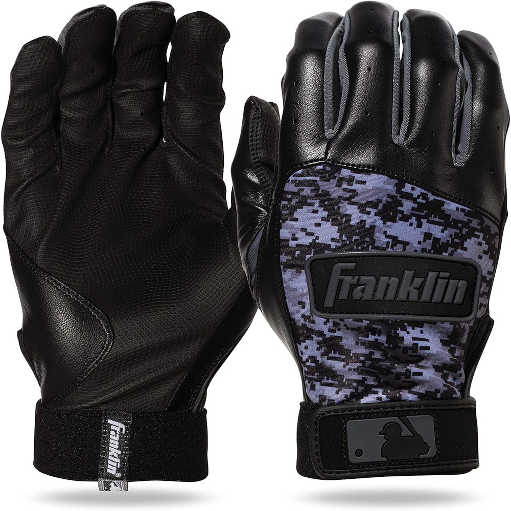 image:imageFranklin Sports MLB Batting Gloves  Digitek Camo Gloves  Premium Leather  Multiple Colors  Adult SizesBlackBlack