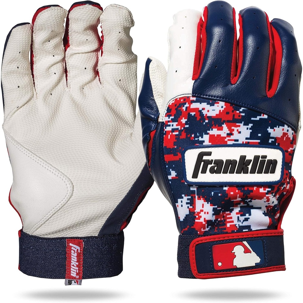 image:imageFranklin Sports MLB Batting Gloves  Digitek Camo Gloves  Premium Leather  Multiple Colors  Adult SizesWhiteRedNavy