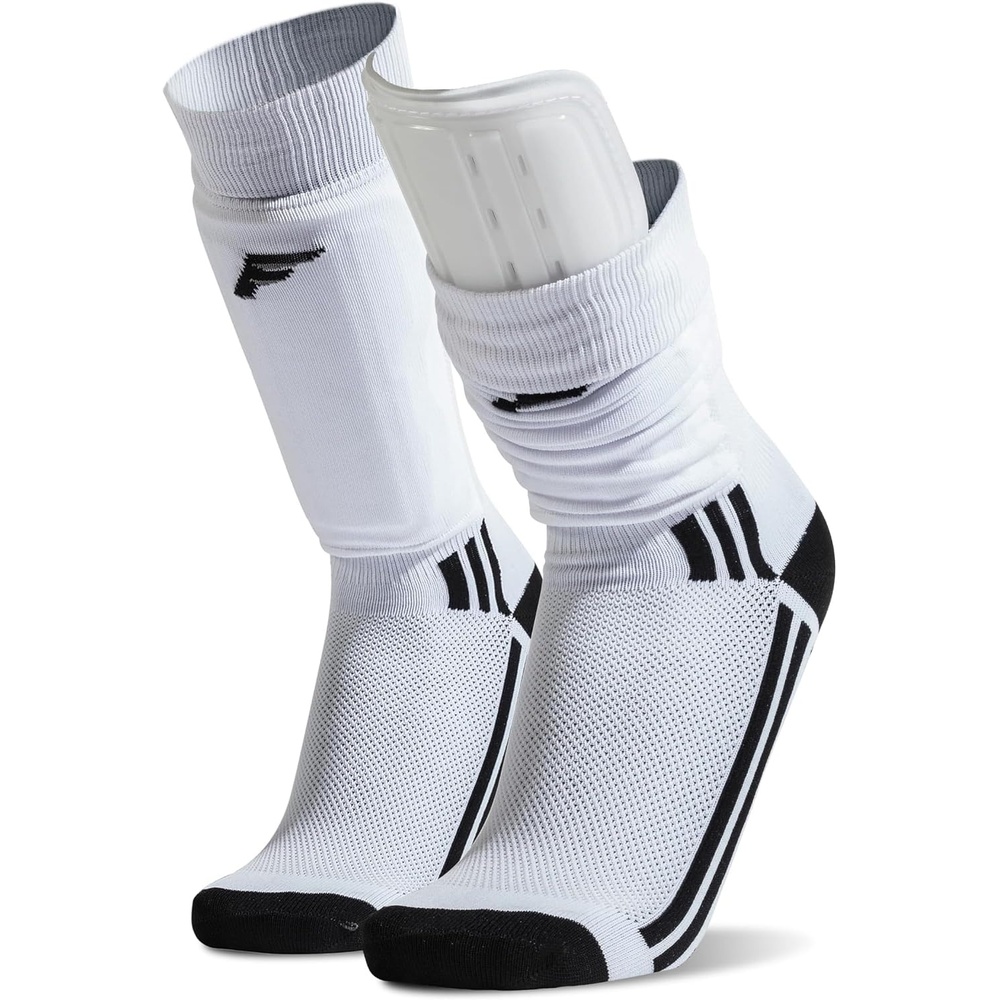 image:imageFranklin Sports Youth  Adult Soccer Shin Guard Socks  BuiltIn Shin Guards  Black or White  Assorted Colors May VaryBlackWhiteGray