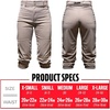 image:imageFranklin 23427F5 Classic Fit Baseball Pants  Grey  Youth XL