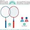 image:imageFranklin Sports Badminton Racket Set  Smashminton Oversize  2 Player Backyard Youth Set with Birdies for KidsRed and Blue