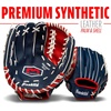 image:imageFranklin Sports Field Master Baseball  Softball Glove  Field Master Adult  Youth Baseball  Softball Mitt  Mens  Womens GlovesRedWhiteBlue
