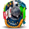 image:imageFranklin Sports Kids Baseball Glove  Foam Ball Sets  Meshtek Youth Teeball Gloves for Kids  Toddlers  Left  Right Hand Throw  95 InchNavyLimeOrange