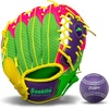 image:imageFranklin Sports Kids Baseball Glove  Foam Ball Sets  Meshtek Youth Teeball Gloves for Kids  Toddlers  Left  Right Hand Throw  95 InchPurplePinkYellow