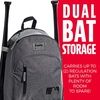 image:imageFranklin Sports Kids MLB Baseball Batpack Bag  Youth Baseball Softball  Teeball Backpack  Sports Equipment Bag for Kids  Toddlers  Holds 2 Teeball  Baseball Bats  Includes Fence HookGray