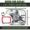 image:imageFranklin Sports Kids Portable Street Hockey Goal  Shooter Tutor Set  Pop Up Folding Net with Goalie Target Included  2in1 Goal Set