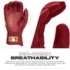 image:imageFranklin Sports MLB Batting Gloves  Infinite Powerstrap Baseball  Softball Long Cuff Batting Gloves  Adult  YouthBurgundyGold