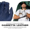 image:imageFranklin Sports MLB Batting Gloves  Infinite Powerstrap Baseball  Softball Long Cuff Batting Gloves  Adult  YouthNavyGold