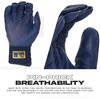 image:imageFranklin Sports MLB Batting Gloves  Infinite Powerstrap Baseball  Softball Long Cuff Batting Gloves  Adult  YouthNavyGold