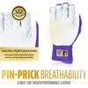 image:imageFranklin Sports MLB Batting Gloves  Infinite Powerstrap Baseball  Softball Long Cuff Batting Gloves  Adult  YouthPurpleGold
