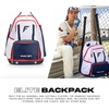 image:imageFranklin Sports MLB Gameday Baseball  Softball Backpack  Adult Youth Equipment  Bat Bag  Stores Batting Gloves Helmet Cleats  More  Waterproof Premium BatpackRedWhiteBlue
