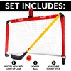 image:imageFranklin Sports Mini Hockey Goal Set  NHL Light Up Knee Hockey Goal and Stick Set with Hockey Ball  Perfect for Indoor Floor Hockey and Knee Hockey Red 36 L x 36 W x 24 H