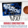 image:imageFranklin Sports NBA Team Over the Door Basketball Hoops  Kids Indoor Mini Basketball Hoop  Ball Set  NBA Fan Mini HoopsDallas Mavericks