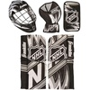 image:imageFranklin Sports NHL Youth Knee Hockey Goalie Pads  Helmet Set  Kids Knee  Mini Hockey Goalie Gear  Equipment  2 Leg Pads Catch Glove Blocker  Mask IncludedBlackWhiteGray