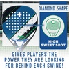 image:imageFranklin Sports Padel Racket  Aurora  Carbon Fiber Diamond Shape Padel Racket with Foam Core  MAX Grit Surface  365g  Premium for Intermediate  Advanced Players  Blue