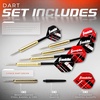image:imageFranklin Sports Steel Tip Darts Set  6 Pack of 18 Gram Steel Darts  Removable Standard Nylon Flights and Brass Barrels  Lightweight Full Dart Set RedBlack