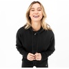 image:imageFranklin Sports Womens Cropped Pickleball Hooded Sweatshirt  Soft Athleisure Long Sleeve Pullover  Athletic HoodieBlack
