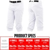 image:imageFranklin Sports Youth Baseball  Softball Pants  Knee High Pants for Boys  Girls Knicker Style with Belt LoopWhite