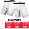 image:imageFranklin Sports Youth Compression Sliding Shorts  Kids Compression Underwear with Cup Pocket  Padded Baseball Sliding ShortWhiteBlack