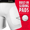 image:imageFranklin Sports Youth Compression Sliding Shorts  Kids Compression Underwear with Cup Pocket  Padded Baseball Sliding ShortWhiteBlack