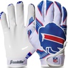 image:imageFranklin Sports Youth NFL Football Receiver Gloves  Kids Football Gloves Pair  NFL Team Logos and Silicone PalmBuffalo Bills