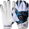 image:imageFranklin Sports Youth NFL Football Receiver Gloves  Kids Football Gloves Pair  NFL Team Logos and Silicone PalmCarolina Panthers