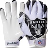 image:imageFranklin Sports Youth NFL Football Receiver Gloves  Kids Football Gloves Pair  NFL Team Logos and Silicone PalmLas Vegas Raiders