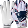 image:imageFranklin Sports Youth NFL Football Receiver Gloves  Kids Football Gloves Pair  NFL Team Logos and Silicone PalmNew England Patriots