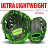 image:imageFranklin Sports Youth Teeball Gloves  Shok Sorb Kids Baseball  Teeball Mitt  Boys  Girls Fielder Gloves  105 InchGraphiteLime