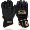 image:imageFranklin Sports MLB Batting Gloves  CFX Pro PRT Heavy Duty Protective Baseball  Softball Batting Gloves  Adult Padded Reinforced Leather Batting GlovesBlackGold