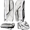 image:imageFranklin Sports NHL Kids Street Hockey Goalie Pads Set  Kids Hockey Training Equipment  Includes Block Pad Catch Glove and Goalie PadsBlackWhite