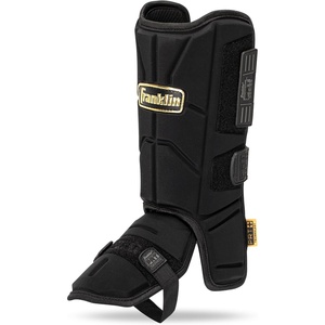 image:imageFranklin Sports Baseball  Softball Leg Guard  PRT Series Adult  Protective Leg  Ankle Guard  Toe Plate  One SizeBlackGold