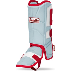 image:imageFranklin Sports Baseball  Softball Leg Guard  PRT Series Adult  Protective Leg  Ankle Guard  Toe Plate  One SizeCarolina BlueRed