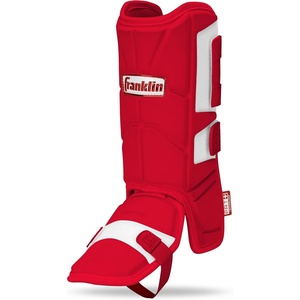 image:imageFranklin Sports Baseball  Softball Leg Guard  PRT Series Adult  Protective Leg  Ankle Guard  Toe Plate  One SizeRed