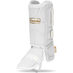 image:imageFranklin Sports Baseball  Softball Leg Guard  PRT Series Adult  Protective Leg  Ankle Guard  Toe Plate  One SizeWhiteGold