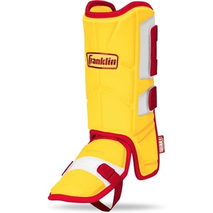 image:imageFranklin Sports Baseball  Softball Leg Guard  PRT Series Adult  Protective Leg  Ankle Guard  Toe Plate  One SizeYellowRed