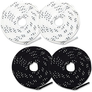 image:imageFranklin Sports Hockey Skate Laces  Set of 2 NonWaxed Pairs  White  Black Unwaxed Ice Hockey Laces  Molded Tips108