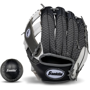 image:imageFranklin Sports Kids Baseball Glove  Foam Ball Sets  Meshtek Youth Teeball Gloves for Kids  Toddlers  Left  Right Hand Throw  95 InchBlackGraphiteWhite