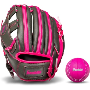 image:imageFranklin Sports Kids Baseball Gloves  RTP Youth Teeball Glove  Ball Set  Boys  Girls Teeball Mitt  95GraphitePink