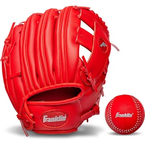 image:imageFranklin Sports Kids Baseball Gloves  RTP Youth Teeball Glove  Ball Set  Boys  Girls Teeball Mitt  95Red