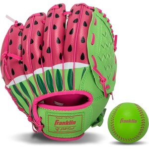 image:imageFranklin Sports Kids Baseball Gloves  RTP Youth Teeball Glove  Ball Set  Boys  Girls Teeball Mitt  95Watermelon