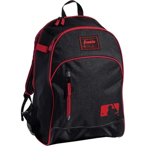 image:imageFranklin Sports Kids MLB Baseball Batpack Bag  Youth Baseball Softball  Teeball Backpack  Sports Equipment Bag for Kids  Toddlers  Holds 2 Teeball  Baseball Bats  Includes Fence HookBlackRed