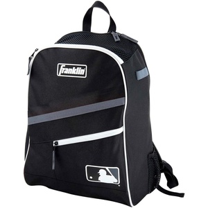 image:imageFranklin Sports Kids MLB Baseball Batpack Bag  Youth Baseball Softball  Teeball Backpack  Sports Equipment Bag for Kids  Toddlers  Holds 2 Teeball  Baseball Bats  Includes Fence HookBlackGrayWhite