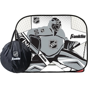 image:imageFranklin Sports Kids Portable Street Hockey Goal  Shooter Tutor Set  Pop Up Folding Net with Goalie Target Included  2in1 Goal Set