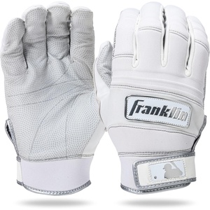 image:imageFranklin Sports MLB All Weather Pro Adult  Youth Batting Gloves  Cold Weather Gloves for Baseball  SoftballWhiteChrome