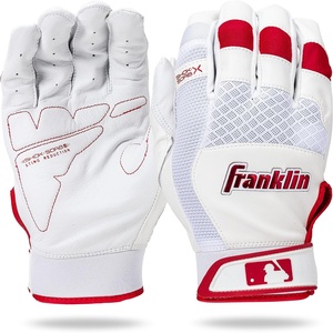 image:imageFranklin Sports MLB Baseball Batting Gloves  ShokSorb X Batting Gloves for Baseball  Softball  Adult  Youth Padded NonSting Batting Glove Pairs  Multiple Colors  SizesWhiteRed Chrome