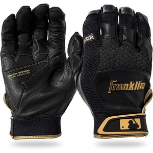 image:imageFranklin Sports MLB Baseball Batting Gloves  ShokSorb X Batting Gloves for Baseball  Softball  Adult  Youth Padded NonSting Batting Glove Pairs  Multiple Colors  SizesBlackGold